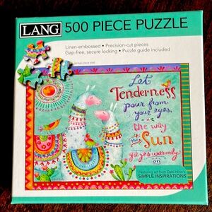 LANG 500 Piece complete puzzle with Colorful Llama Design